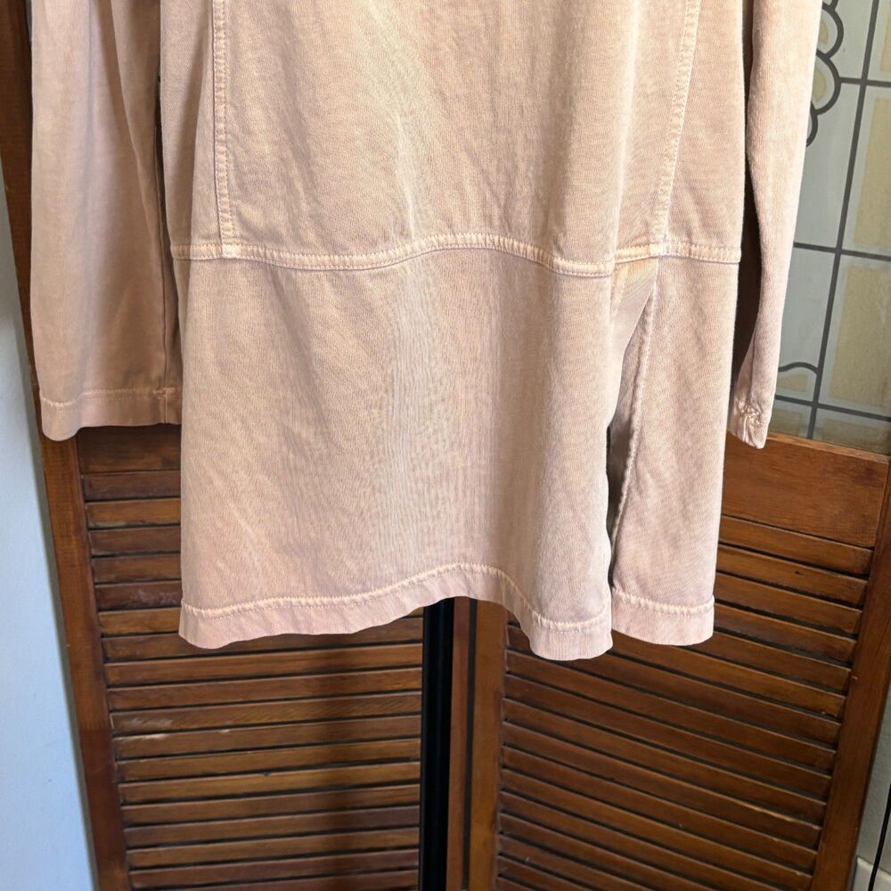 Pure Jill Organic Cotton Long Sleeve Tunic Side Slit Flowy Basic Blouse Size L - Picture 8 of 13